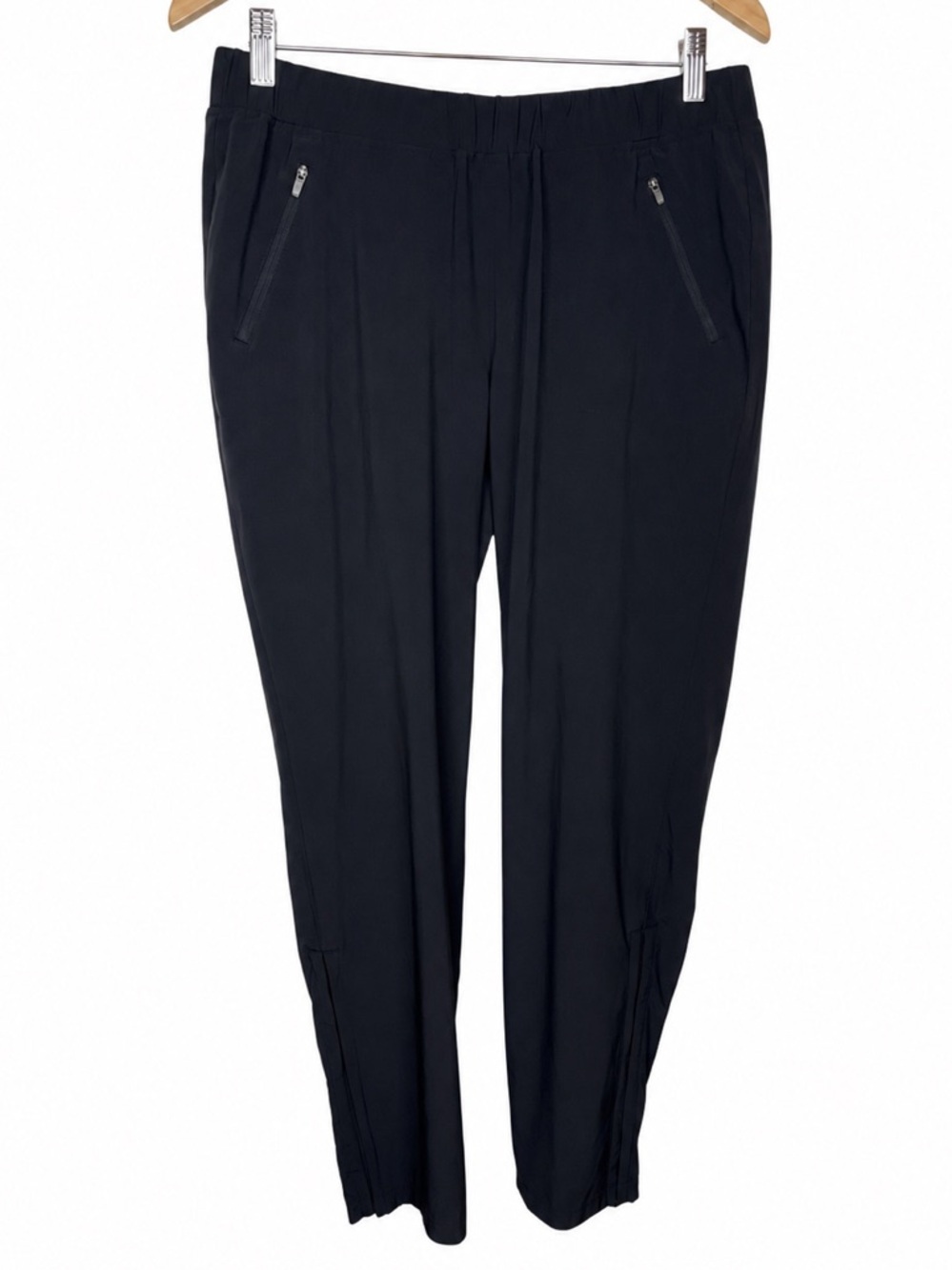 Orvis Women’s Black Stretch Travel Pants Ruched Hem Elastic Waist Size Medium